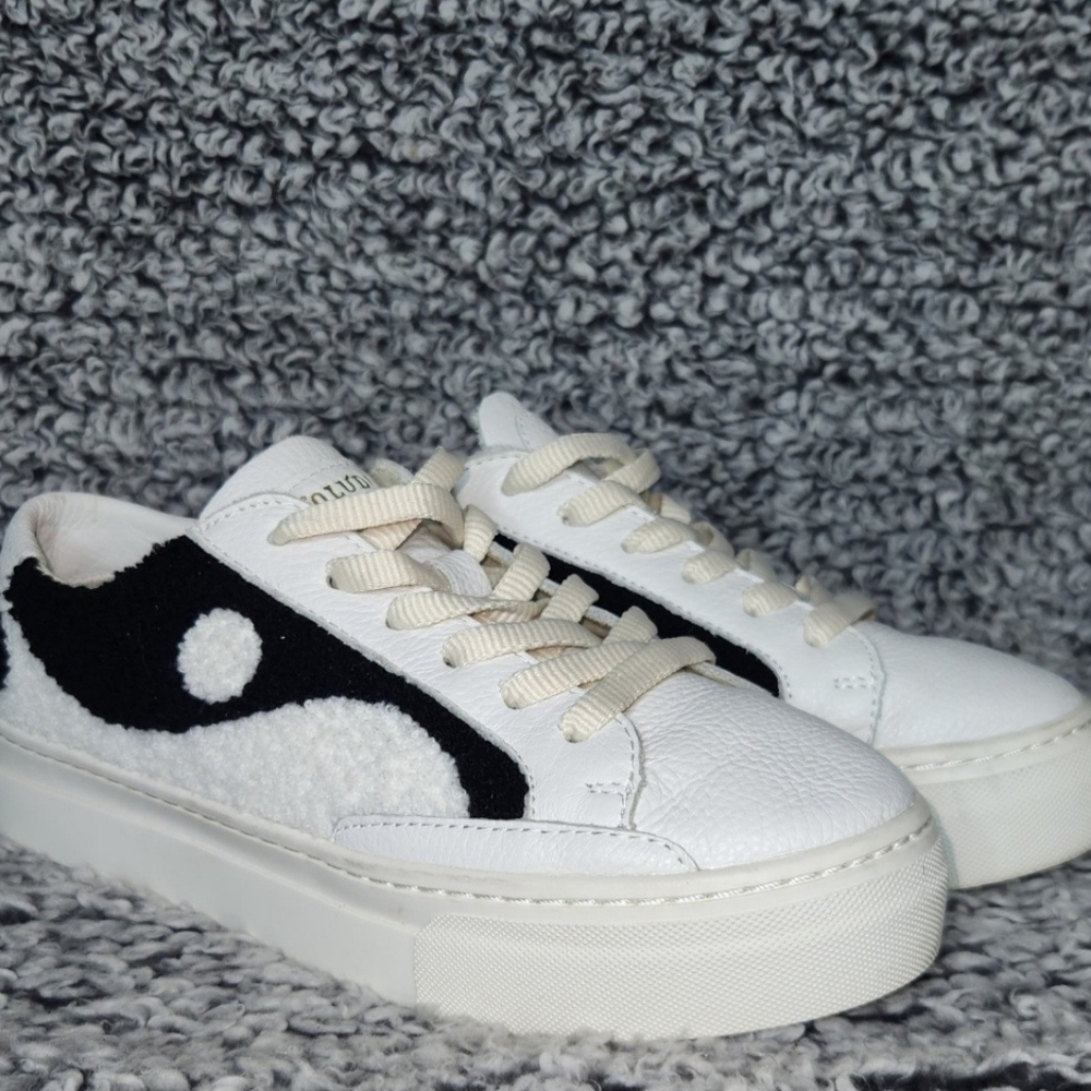 Soludos Womens Ying Yang Woven Knit Retro Platform Sneakers Size 8
